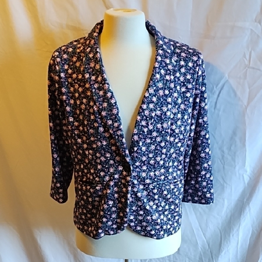 Lauren Conrad, navy blue floral blazer size L